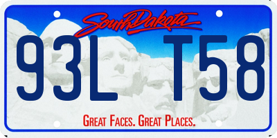 SD license plate 93LT58