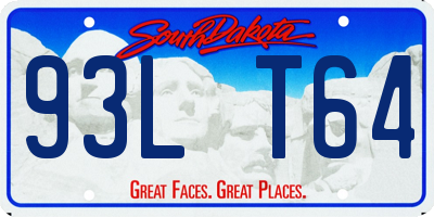 SD license plate 93LT64