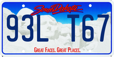 SD license plate 93LT67