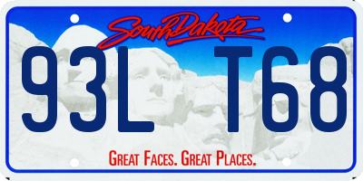 SD license plate 93LT68