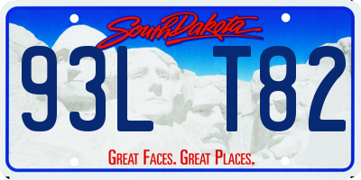 SD license plate 93LT82