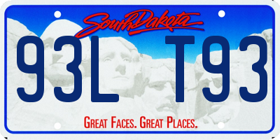 SD license plate 93LT93