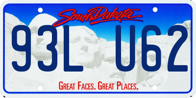 SD license plate 93LU62