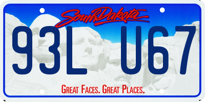SD license plate 93LU67