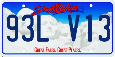 SD license plate 93LV13