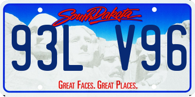 SD license plate 93LV96