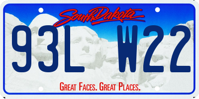 SD license plate 93LW22