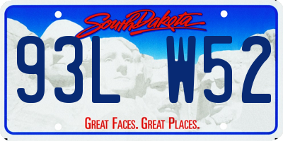 SD license plate 93LW52