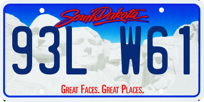 SD license plate 93LW61