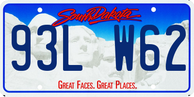 SD license plate 93LW62