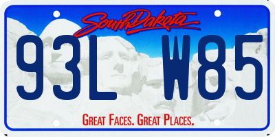 SD license plate 93LW85