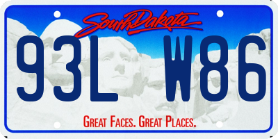 SD license plate 93LW86