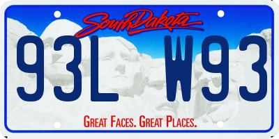 SD license plate 93LW93