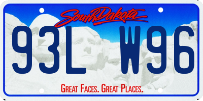 SD license plate 93LW96