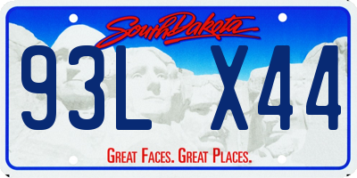 SD license plate 93LX44
