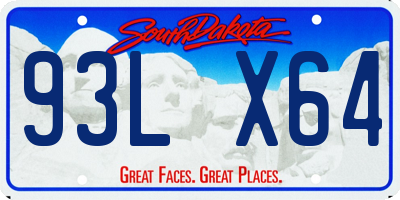 SD license plate 93LX64