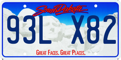 SD license plate 93LX82
