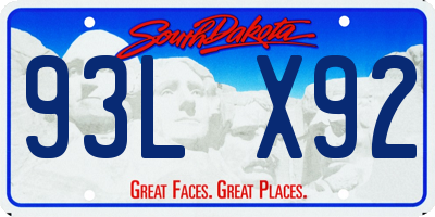 SD license plate 93LX92