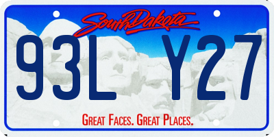 SD license plate 93LY27