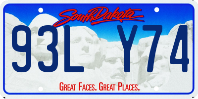 SD license plate 93LY74