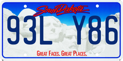 SD license plate 93LY86