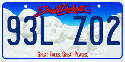 SD license plate 93LZ02