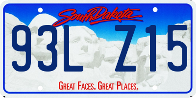SD license plate 93LZ15