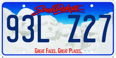 SD license plate 93LZ27