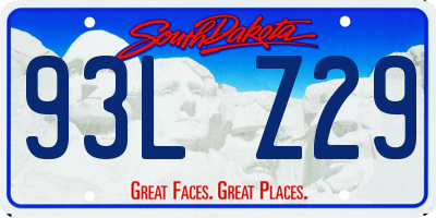 SD license plate 93LZ29