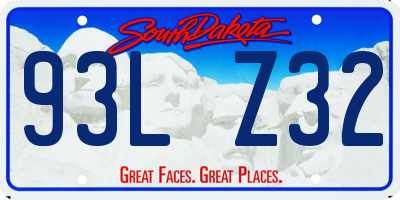 SD license plate 93LZ32