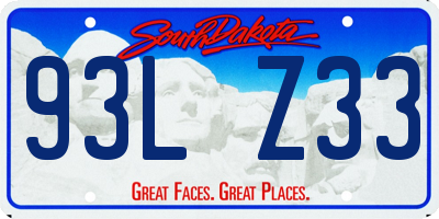 SD license plate 93LZ33