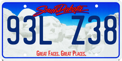 SD license plate 93LZ38