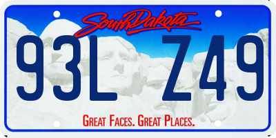 SD license plate 93LZ49