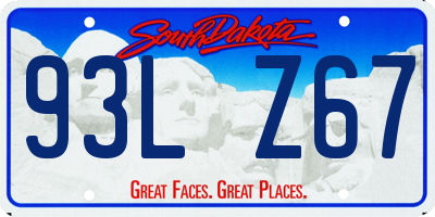 SD license plate 93LZ67