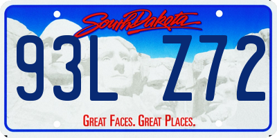 SD license plate 93LZ72