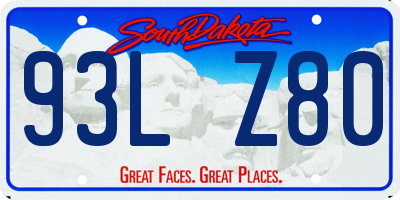 SD license plate 93LZ80