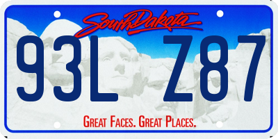 SD license plate 93LZ87