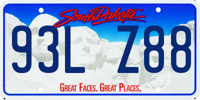 SD license plate 93LZ88