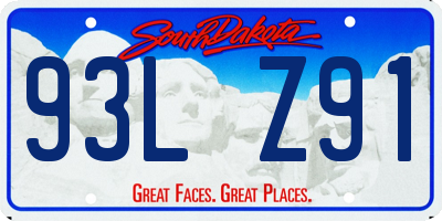 SD license plate 93LZ91