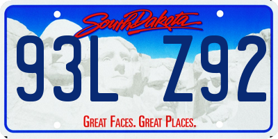 SD license plate 93LZ92