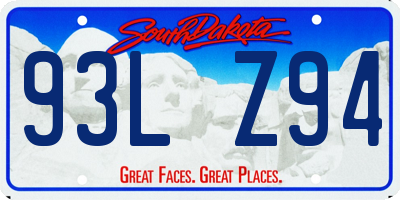 SD license plate 93LZ94