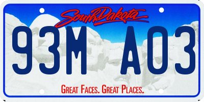 SD license plate 93MA03