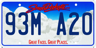 SD license plate 93MA20