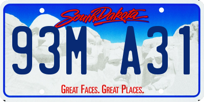 SD license plate 93MA31