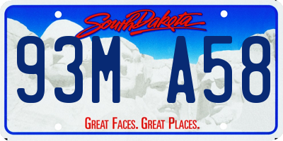 SD license plate 93MA58
