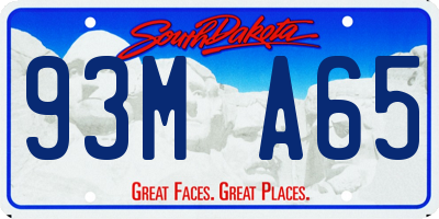 SD license plate 93MA65