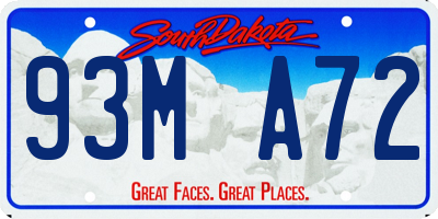 SD license plate 93MA72