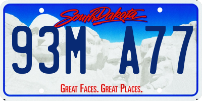 SD license plate 93MA77