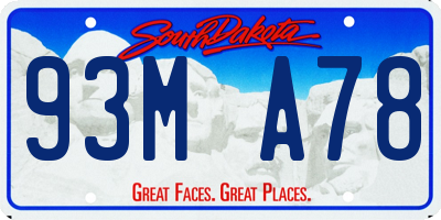 SD license plate 93MA78