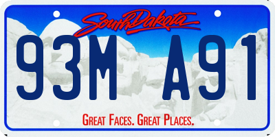 SD license plate 93MA91